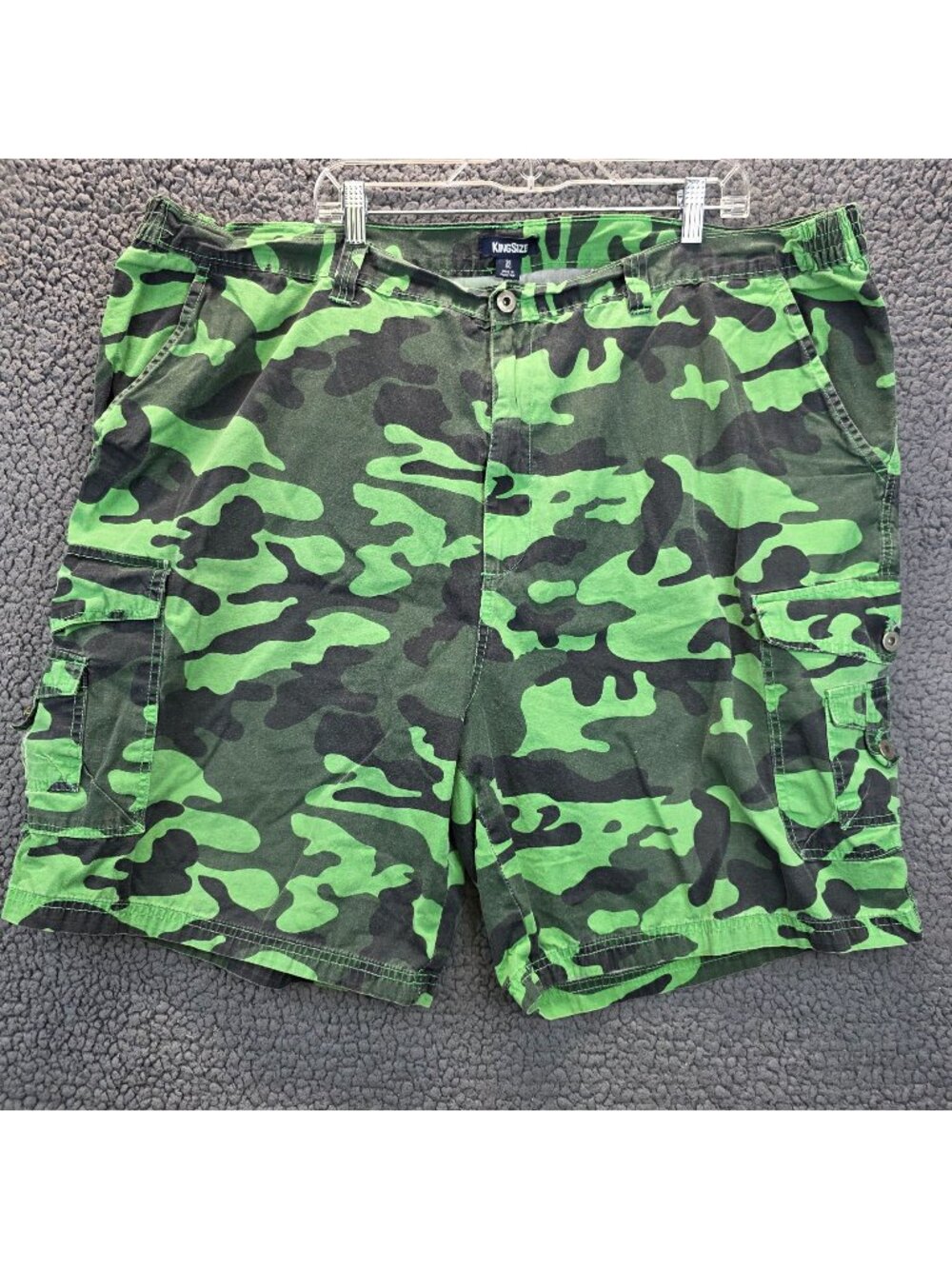 KingSize Cargo Shorts Mens 50 Big Green Camouflage Casual Streetwear Y2k Hiking